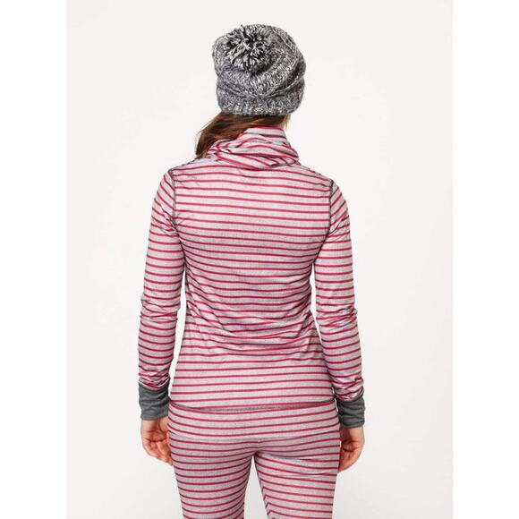 Roxy Plain Jane Slouchy Neck Striped Sweater in Magenta/Gray Size Large - Picture 2 of 12